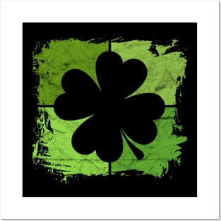 Square Vintage Clovers Gift St Patricks Day Lucky Paddy's Posters and Art